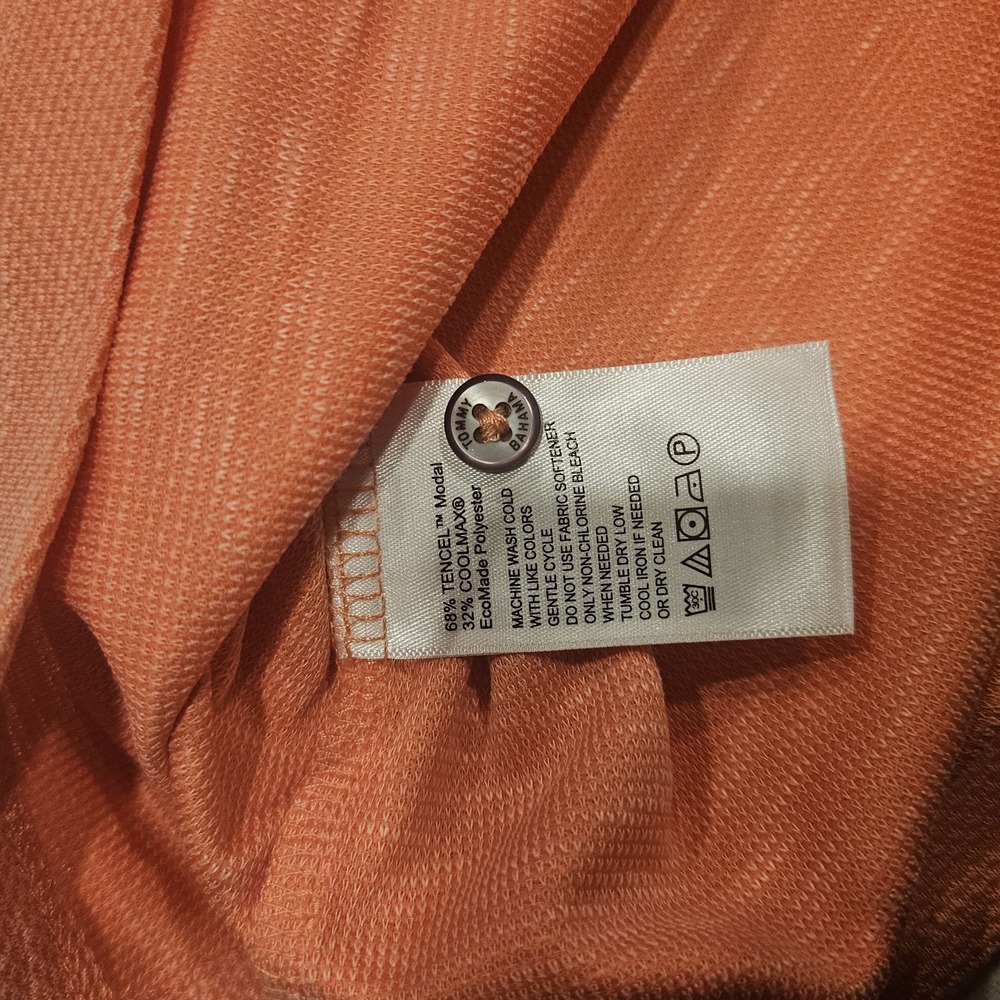 Tommy Bahama Polo Shirt Mens XL Salmon ColorI sland Zone Short Sleeve Tencel - Picture 5 of 8